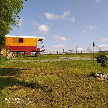 Veritable Roulotte Hippomobile "La Bailleul" Mentheville Bagian luar foto